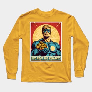 The Root Veg Vigilante - Vegan Superhero Long Sleeve T-Shirt